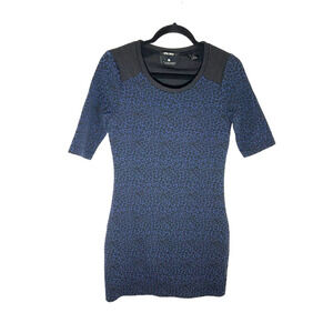 MAISON SCOTCH Punk Radar Womens Size XS Half Sleeve Stretch Animal Print Dress